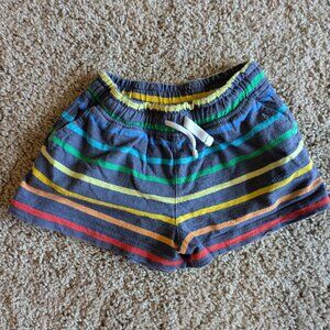Primary Kids Field Shorts in Navy/Rainbow Stripe, Size 3